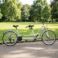 Vélo tandem 26 pouces, cadre en aluminium, vélo 2 places, hommes, femmes, adultes, fourche à suspension, freins à disque, porte-bagages arrière, vélo de loisirs à louer