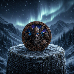 Pièce commémorative Odin, <span class=keywords><strong>dieu</strong></span> nordique, en relief 3D personnalisé, en bronze antique, pièce de défi Valhalla pour collection de luxe ou cadeau - Product Image 3