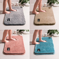 Qualité Extra-Doux En Peluche Bain Douche Tapis Couleur Unie Salle De Bains Tapis Microfibre Matériel Super Absorbant Shaggy Bain Tapis De Sol
