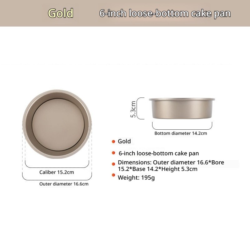 (Dorado) Molde de fondo vivo de 6 pulgadas