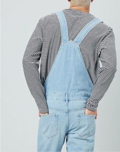 Pantaloni Salopette Casual da Uomo a Vita Media con Tasche Multiple in Denim Lavato di Cotone per Tuta - Spedizione Internazionale - Product Image 6