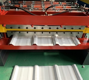 เครื่องผลิตแผ่นเหล็กสองชั้นเครื่องขึ้นรูปม้วนกระเบื้องหลังคาสี่เหลี่ยมคางหมูและลูกฟูก - Product Image 5