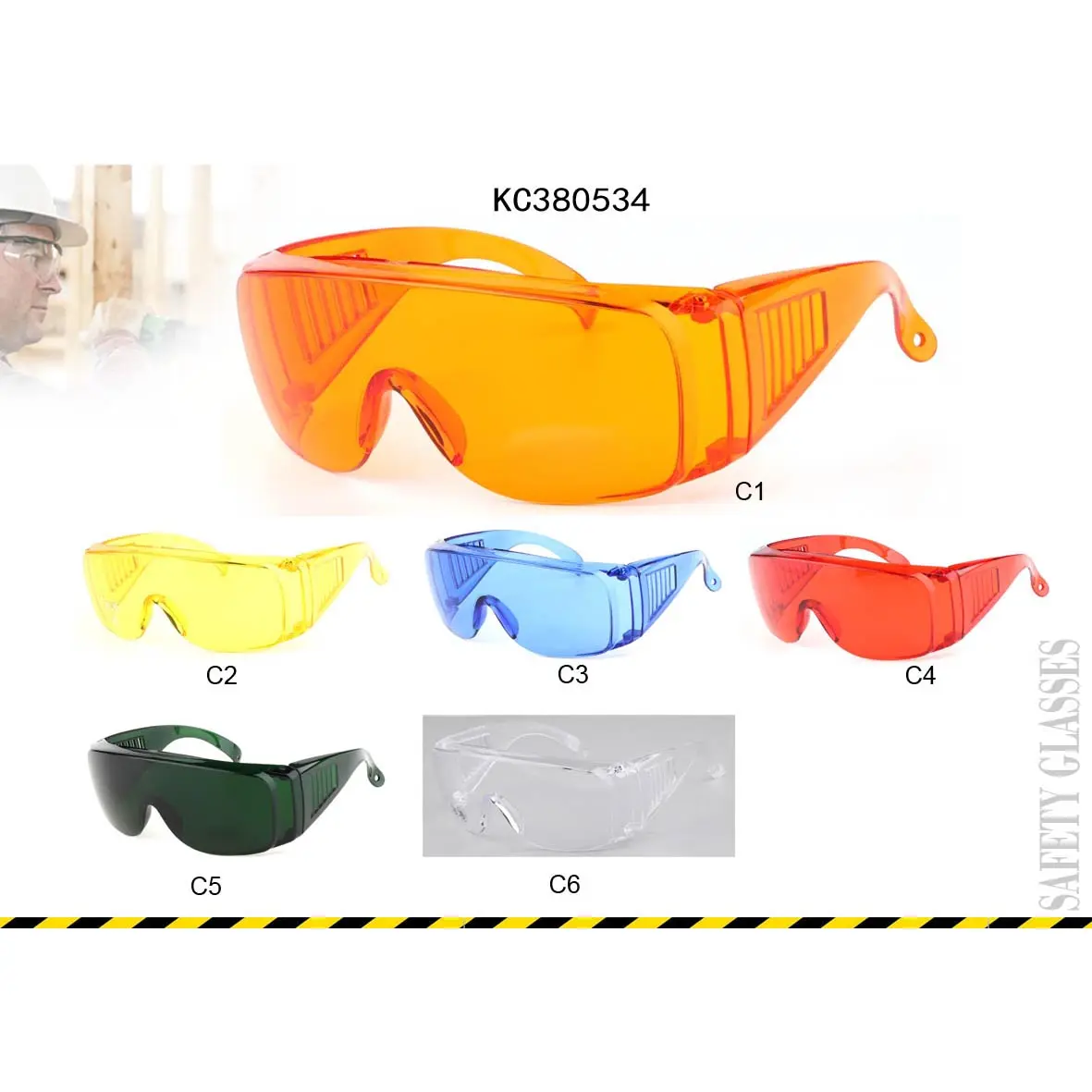 2021 Eye Protect Chemical protective Face Shield in stock UV 400 Anti - Fog Wind shields Transparent Safety Glasses