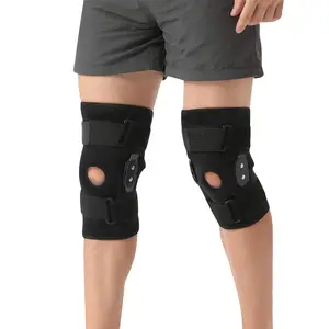 Black Neoprene Stabilizer Open Patella Knee Joint Support Orthopedic Functional Hinged Knee Support Brace Adjustable