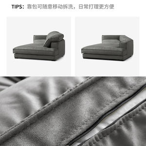 โซฟาผ้าเทคโนโลยีฝ้า,โซฟาสไตล์อิตาลีมินิมอลลิสต์ขนาดใหญ่เรียบชั้นโซฟาดาวน์เข้ามุมหรูหราน้ำหนักเบาสไตล์นอร์ดิก - Product Image 4