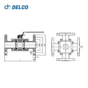 DELCO DK66-4TF บอลวาล์วสแตนเลสแบบหน้าแปลน 4 ทาง พร้อมบอลวาล์ว 4 ทาง รุ่น DK66-4TF - Product Image 4
