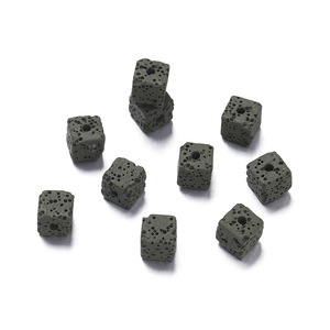 Perles de pierre précieuse de lave carrée de roche volcanique en gros pour la fabrication de bijoux à bricoler soi-même - Product Image 6