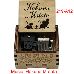 Caja <span class=keywords><strong>Musical</strong></span> de Madera con Grabado Vintage de Anime King Lion Hakuna Matata, Recuerdo Perfecto para Regalo de Boda, Regalo para Niñas, Amigas, Amantes - Product Image 1