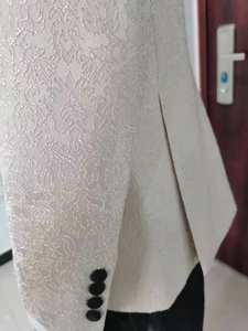 Trajes de boda <span class=keywords><strong>para</strong></span> <span class=keywords><strong>hombre</strong></span> (+ Pantalones chaleco chaqueta +), esmoquin de tela en relieve <span class=keywords><strong>blanco</strong></span>, 3 uds., trajes de novio <span class=keywords><strong>Terno</strong></span> <span class=keywords><strong>para</strong></span> <span class=keywords><strong>hombre</strong></span> - Product Image 6