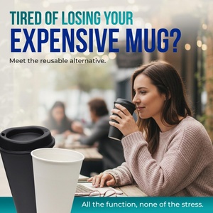ฝาปิดแก้วกาแฟแบบใช้แล้วทิ้ง ขนาด 80 มม. 90 มม. ย่อยสลายได้ทางชีวภาพ สำหรับเครื่องดื่มร้อน ทำจากชานอ้อย  ลดราคาพิเศษ - Product Image 2
