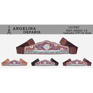 Cintura in tessuto ricamato Angelina Deparis 75x10,5 cm con design decorativo per donna - Product Image 2