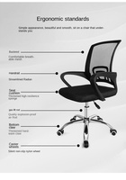 Chaise de bureau ergonomique moderne à hauteur réglable en maille avec dossier bas confortable pour usage domestique