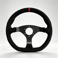 Volant de course et de modification automobile en cuir suédé 320 mm à 3 branches en alliage d'aluminium avec logo personnalisé – Vente en gros usine