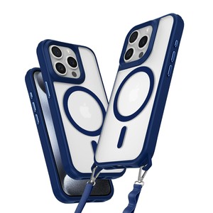 เคสโทรศัพท์กันกระแทกแบบแม่เหล็ก Four Corners ผลิตจาก TPU+PC พร้อมรูสำหรับสายคล้องมือ สำหรับ 16 Pro Max/15 Pro/14/13/12/11 ดีไซน์หรูหรา - Product Image 1