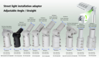 Support mural double fonction pour lampadaire solaire en aluminium moulé sous pression avec adaptateur de raccordement de tuyau réglable en angle