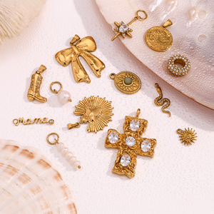 LUCKYDG Waterproof Non Tarnish <strong>Fashion</strong> Jewelry Accessories 18k PVD Gold Plated Stainless Steel <strong>Pendant</strong> <strong>Charms</strong> for Jewelry Making - Product Image 6