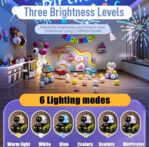 LED Night <b>Light</b> Starry Sky <b>Projector</b> Galaxy Robot Projection Lamp Bluetooth Music for Kids Bedroom Home Party Decoration - Product Image 5