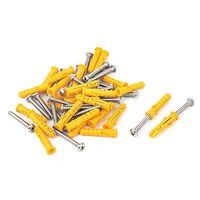 Cheville murale en plastique de 6 mm avec tête fraisée, jaune vif, petite, pour construction