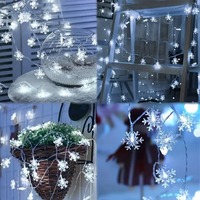 LED-Schneeflocken-Eiszapfen-Lichter, batteriebetrieben, aus Kunststoff, hängende Dekoration für Schaufenster, Geburtstag, Weihnachten, Heim-Atmosphäre.