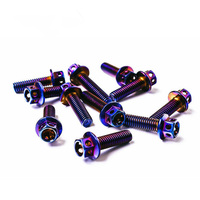 Kit de boulons à tête hexagonale en alliage de titane M8 personnalisés avec filetage UNF, finition anodisée arc-en-ciel pour motos