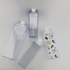 New Portable <b>Drinking</b> 17Oz 500Ml 34Oz 1000Ml Clear Acrylic <b>Plastic</b> Carton Shaped Milk Bottle Leak-Proof Unisex Party Dishwasher - Product Image 5