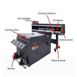 Digital T-shirt Printing Machine 5*i3200 dtf printer transfer Film with Powder and Shaker Printing Machine dtf printer 60cm