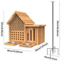 Abri pour insectes en bois naturel de luxe pour abeilles, guêpes, papillons - Maison de jardin pliable portable