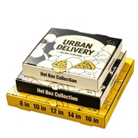Boîtes à pizza rigides en papier kraft écologiques et recyclables avec logo personnalisé, cartons de livraison de nourriture en carton ondulé de qualité alimentaire, impression quadricolore