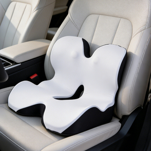 Coussin <span class=keywords><strong>de</strong></span> siège ergonomique en mousse à mémoire <span class=keywords><strong>de</strong></span> forme et support dorsal 2-en-1 intégré pour <span class=keywords><strong>chaise</strong></span> <span class=keywords><strong>de</strong></span> bureau, voiture, soutien orthopédique du coccyx - Product Image 2