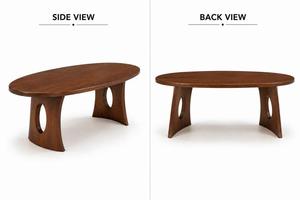 Table à manger basse moderne minimaliste en bois massif, petite taille, pour salon, usage domestique, mobilier contemporain - Product Image 6