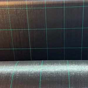 Toile tissée <span class=keywords><strong>anti</strong></span>-mauvaises herbes, tapis de paillage en PP à motif quadrillé pour aménagement paysager, toile perméable <span class=keywords><strong>anti</strong></span>-herbe - Product Image 4