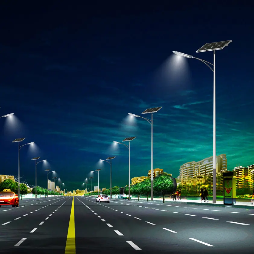 Kundenspezifischer günstiger Solar-Straßenlicht-Stiel Solar-Stahllampen-Stiel