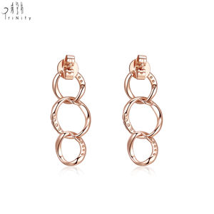 Nueva llegada, diseño moderno, joyería fina, oro rosa macizo de 18 quilates, diamantes naturales auténticos, aretes con cierre de rosca, regalo de cumpleaños para mujer - Product Image 2