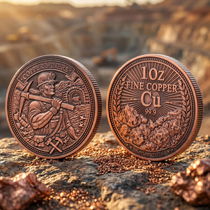 Monedas Personalizadas con Relieve 3D de Alta Definición, Bañadas en Cobre Antiguo, Coleccionables para Mineros, Moneda de Cobre Puro 99.9% de <span class=keywords><strong>1</strong></span> Onza para Regalo o Souvenir - Product Image 2
