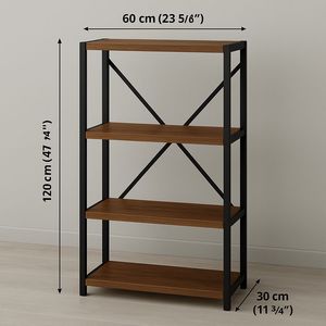 Solid <b>White</b> Wood 6-Shelf Metal Frame Kitchen Furniture Multi-Purpose Organizer Storage Unit with <b>Book</b> Shelves - Product Image 5