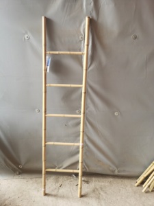 Bamboo <strong>Ladder</strong> Rack for Space-Saving Organization in <strong>Bathroom</strong> Living Room or Wardrobe for Clothing &amp; Towel <strong>Storage</strong> - Product Image 2