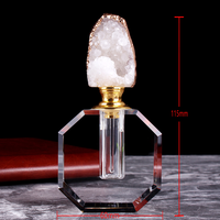 Flacon de parfum en cristal octogonal, 1 pièce, en pierre d'agate naturelle, bijou décoratif