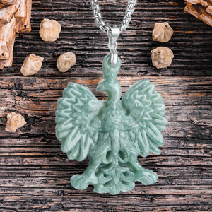 Colgante de Jade Natural con Forma de Águila, Incrustado en Plata S925 - Joyería para Regalo - Product Image 3