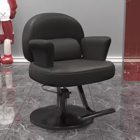 Chaise de coiffure professionnelle portable pivotante à base ronde hydraulique, chaise de barbier, chaise de salon, tabouret de coiffure