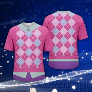 Camiseta sin mangas rosa con estampado argyle, cuello falso, estilo preppy, para golf, academia, disfraz, top, estética pastel, unisex, para fiestas - Product Image 1