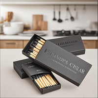 Boîtes d'allumettes noires personnalisées de luxe, vides, en carton kraft, avec vernis, réutilisables, avec doublure en éponge assortie aux couleurs pour le suivi des emballages