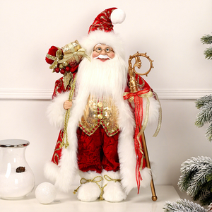 Babbo Natale Musicale con Chiave Ornamento Animato Grigio Argento Figura Natalizia Canterina Decorazione Calda Regali per Bambini Navidad Papa - Product Image 1