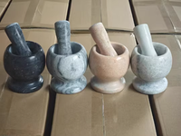 Mortier et pilon en pierre naturelle pour ail, outils manuels pour épices, écologiques, pour la maison, moulin à assaisonnements, style traditionnel