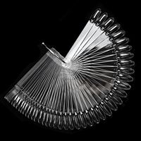 Fournitures pour ongles en forme d'éventail transparent Nail Art Practice Tips 50Pcs Nail Color Display Stick
