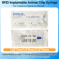 Microchip pour animaux de compagnie 134,2 KHz ISO11784/85 FDX-B, puce RFID en verre implantable avec seringue pour chien, chat, bétail