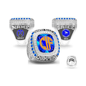 Bagues de championnat de sport en métal émaillé et doré avec logo personnalisé personnalisé - Product Image 3