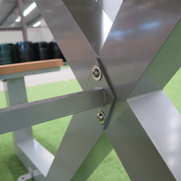 Table de pique-nique et bancs en bois et métal sur mesure pour l'extérieur, mobilier de jardin, utilisation dans les parcs et les écoles