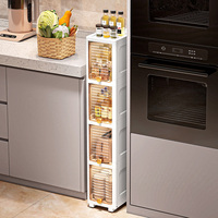 COIZY Nouvelle Armoire de Rangement Latérale Moderne pour Salle de Bain, Pliante, Écologique, Étanche, à 3 Niveaux, en Plastique, pour Espaces Étroits