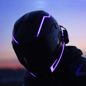 Lumières EL pour moto, style 2 en <span class=keywords><strong>1</strong></span>, 3 modes de clignotement, fil lumineux adhésif pour casque de moto - Product Image 1