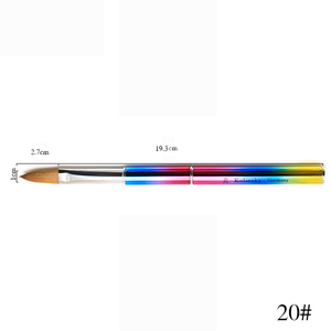แปรงอะคริลิคด้ามสีรุ้ง ขนโคลินสกี้แท้ 100% พร้อมโลโก้สั่งทำ อุปกรณ์ทำเล็บอะคริลิคสำหรับมือใหม่และใช้ในร้านเสริมสวย - Product Image 5